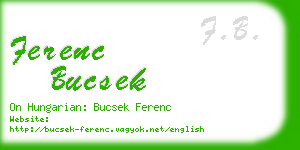 ferenc bucsek business card